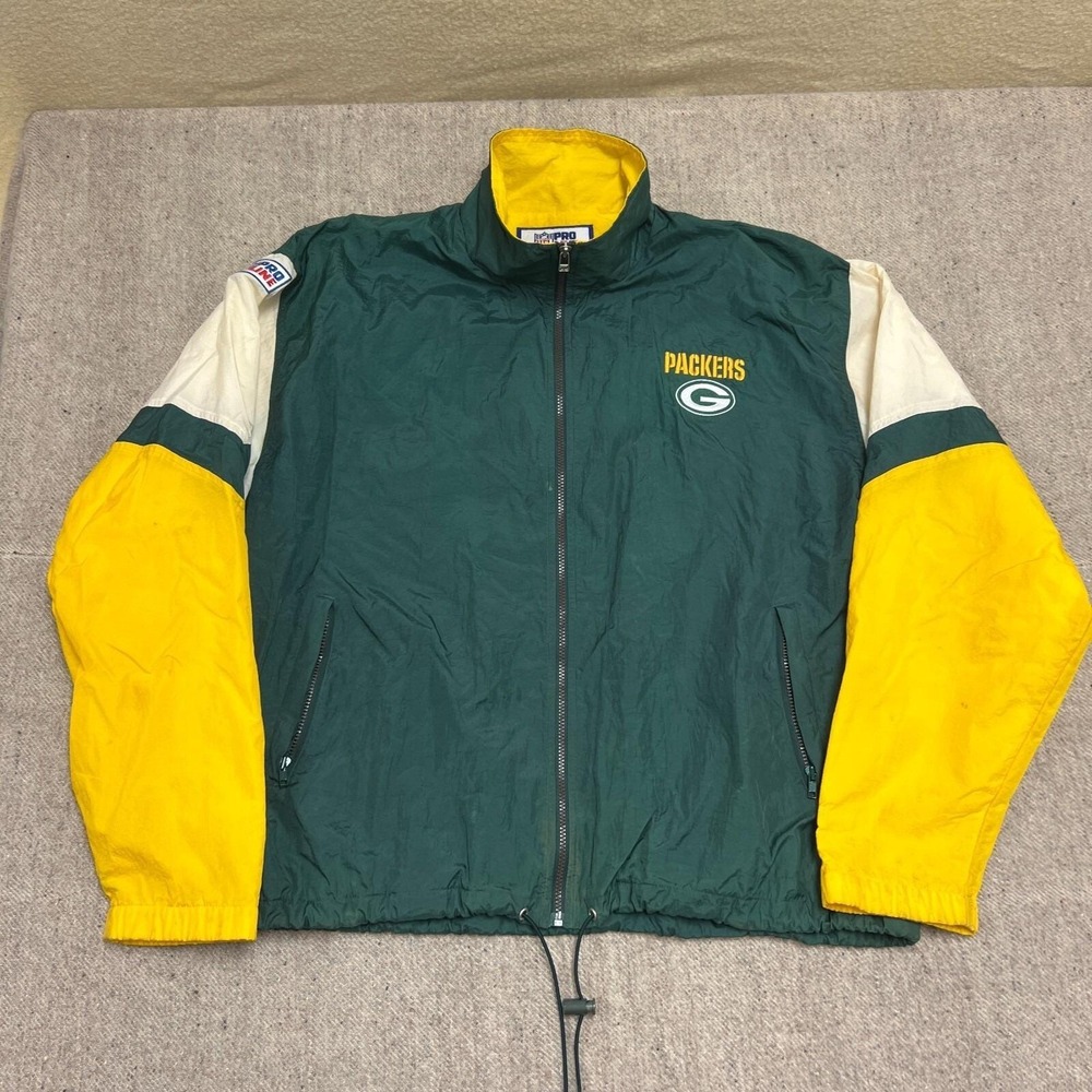 Vintage Green Bay Packers Jacket Mens XL Green 1990s Champion Pro Line NFL